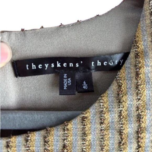 Theyskens' Theory sleeveless metallic mini dress size 6 - Picture 5 of 7